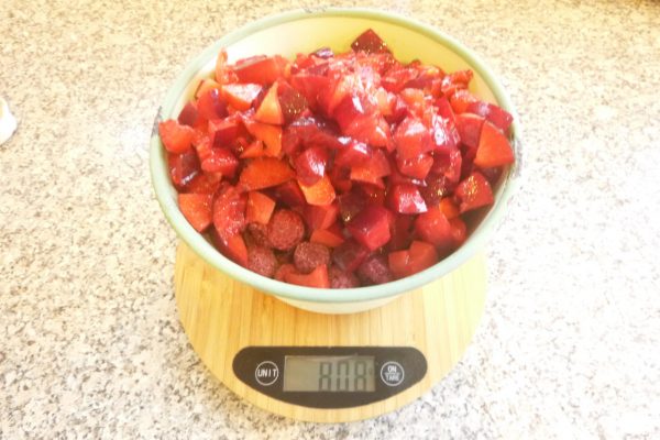 Measure your prepared fruit